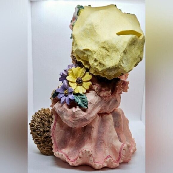 Secret Treasures 2001 Resin Teddy Bear Coin Bank Pink Dress 10” Vintage Figurine - Picture 5 of 10